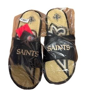 New Orleans Saints Sandals NEW Sz 11/12 Men’s NFL Football Gold Black